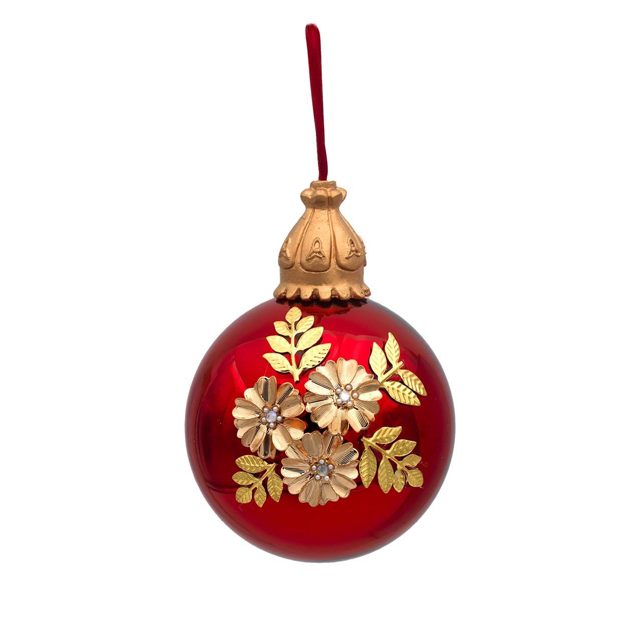 SFERA D. 12 ROSSA CON DECORAZIONE IN RILIEVO
